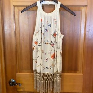 Anthropologie Embroidered Tank Top